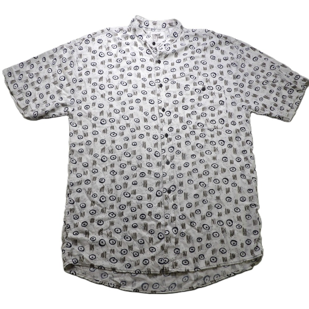 VTG 90s Ringo Sport Men Rayon Abstract Graphics Print Short Sleeves Shirt Medium